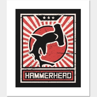 Hammerhead Shark Propaganda poster Posters and Art